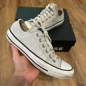 Converse all Star Chuck Taylor low top silver glitter lace up shoes sneakers 7